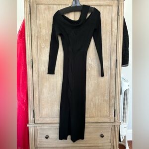 Long sleeve black autumn dress